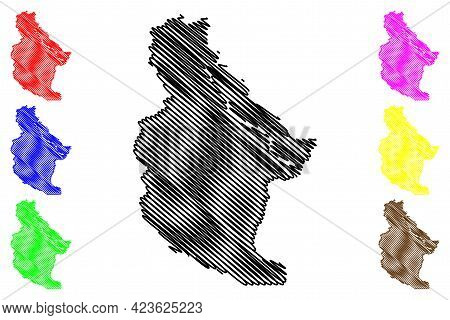 Chelan County, State Of Washington (u.s. County, United States Of America, Usa, U.s., Us) Map Vector