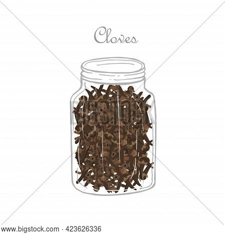 Cloves In Jar Colorful Art Design Element Stock Vector Illustration For Packaging Design, For Produc