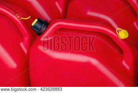 Gasoline Tank Red Plastic Petrol Engine Fuel Power Energy