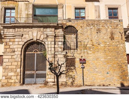 Exterior Of Palazzo Moncada In Caltanissetta, Sicily, Italy, Europe