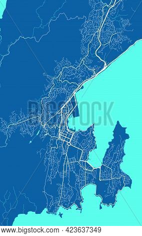 Detailed Map Of Wellington City Administrative Area. Royalty Free Vector Illustration. Cityscape Pan