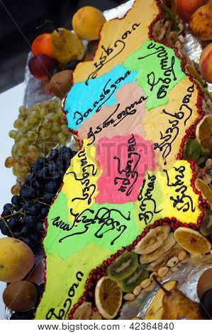 Cake Map Of Republic Of Georgia On The Celebration Of Tbilisoba Festive 2011