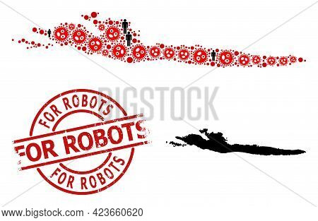 Mosaic Map Of Hvar Island Composed Of Viral Items And Population Items. For Robots Scratched Seal St