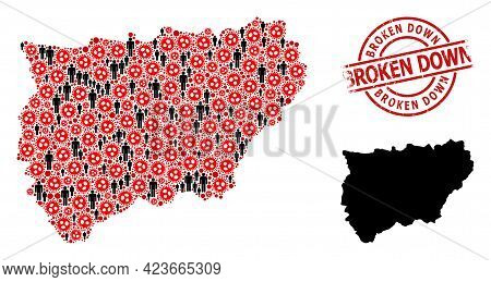 Mosaic Map Of Jaen Spanish Province Constructed From Viral Items And Humans Items. Broken Down Grung