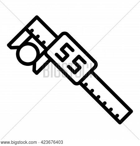 Digital Micrometer Construction Icon. Outline Digital Micrometer Construction Vector Icon For Web De