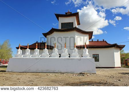 Tsechenling Buddhist Temple. Kyzyl. Republic Of Tuva. Russia 05.14.2015. Tsechenling Buddhist Temple