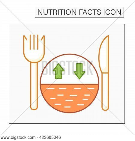 Serving Size Color Icon. Portion Control. Healthy, Balanced Nutrition.diet.calorie Count. Nutrition 