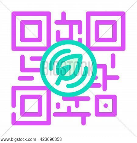 Qr Code For Payment By Chia Cryptocurrency Color Icon Vector. Qr Code For Payment By Chia Cryptocurr