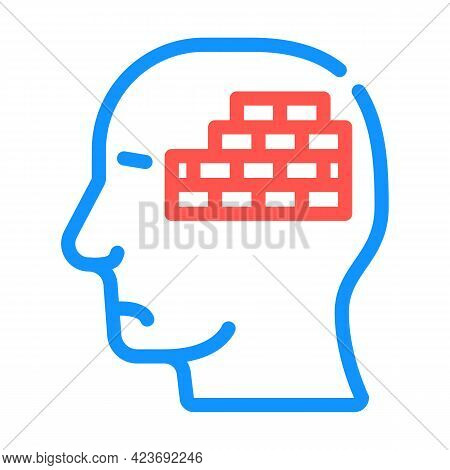 Wall Neurosis Problem Color Icon Vector. Wall Neurosis Problem Sign. Isolated Symbol Illustration
