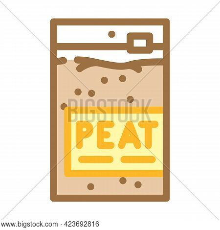 Sachet Bag Peat Color Icon Vector. Sachet Bag Peat Sign. Isolated Symbol Illustration