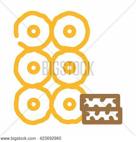 Tablets Peat Color Icon Vector. Tablets Peat Sign. Isolated Symbol Illustration