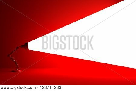 Advertising Poster With Lamp Light, 3d Render Illustration With Space For Text