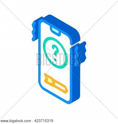 Unknown Telephone User Call Fear Isometric Icon Vector. Unknown Telephone User Call Fear Sign. Isola