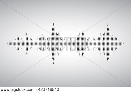Audio Wave From Smal Dost. Voice Sound Music Shape. Waves Of The Equalizer. Eq Illustration.