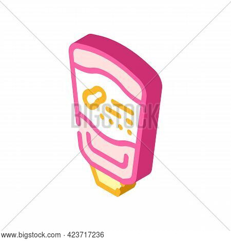 Doy-pack Peanut Butter Isometric Icon Vector. Doy-pack Peanut Butter Sign. Isolated Symbol Illustrat