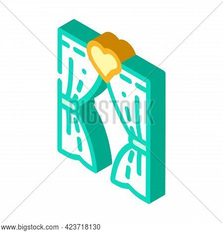 Arch For Lovers In Wedding Day Isometric Icon Vector. Arch For Lovers In Wedding Day Sign. Isolated 