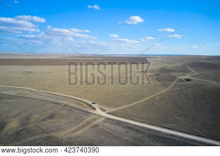 Hilly, Unpopulated Terrain Used For Artillery Training Ranges. Craters From Explosions Are Left In T