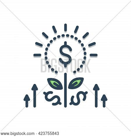 Color Illustration Icon For Frugal Thrifty Economical Saving