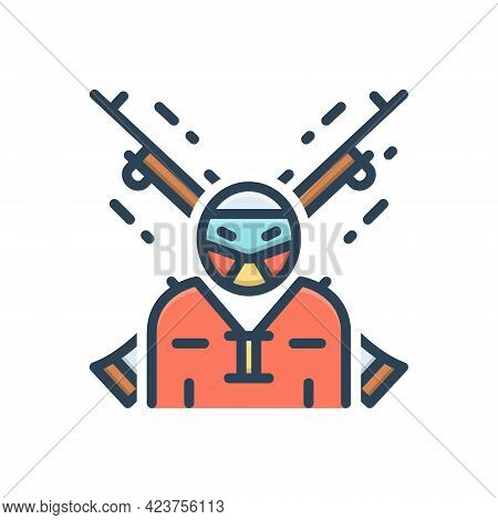 Color Illustration Icon For Extremist  Terrorist Rebel Radical Malcontent
