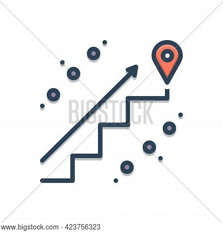 Color Illustration Icon For Endpoints Pointer Finish End Closing