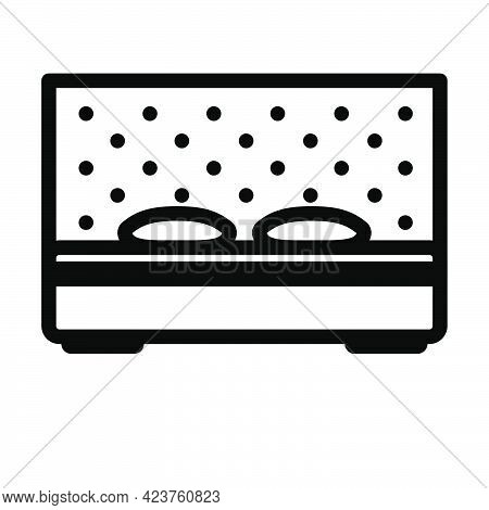 King-size Bed Icon. Bold Outline Design With Editable Stroke Width. Vector Illustration.