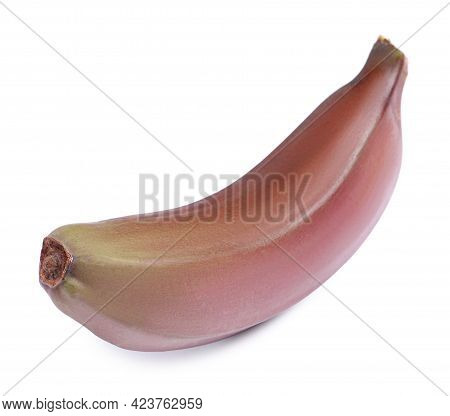 Tasty Red Baby Banana Isolated On White