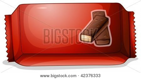 Illustratie van een pack van chocolade op een witte achtergrond