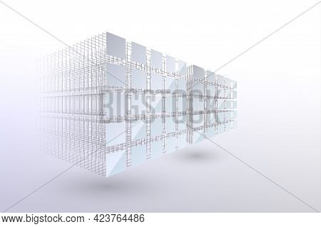 Block Chain Concept. Big Data. Data Sorting. From Chaos To System. Artificial Intelligence. Machine 