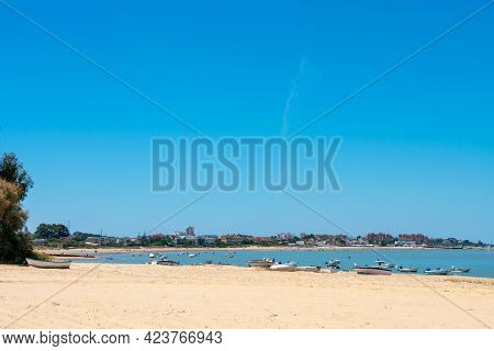 Fishing Boats On Bonanza Beach. Bonanza Cadiz. Andalusia. Spain. Europe.