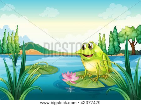 Ilustracja żaby w rzece