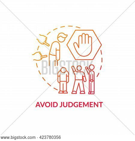 Avoid Judgment Concept Icon. Racism At Work Abstract Idea Thin Line Illustration. Fighting With Nega