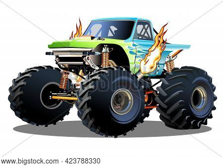 Cartoon Monster Truck. Available Eps-10 Separated By Groups And Layers With Transparency Effects For