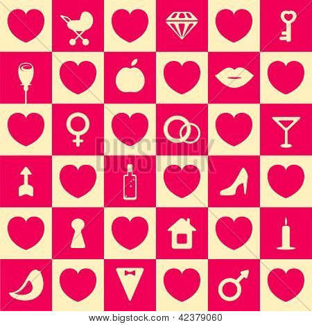 Liebe Symbole nahtlose Muster Hintergrund