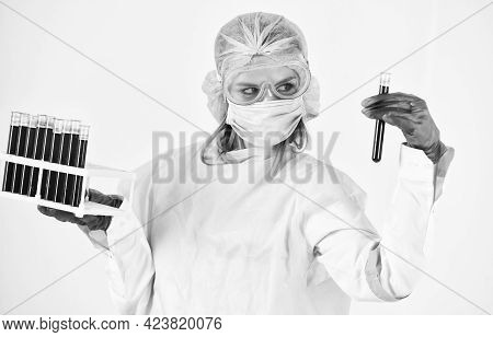 Coronavirus Vaccine. Test Polymerase Chain Reaction. Doctor Work At Lab. Covid 19 Pandemic. Detectio