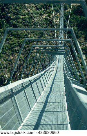 Arouca 516 suspension bridge above the Paiva River in the municipality of Arouca, Portugal.