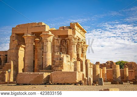 The Ruins Of The Ancient Temple Of Sebek In Kom - Ombo, Egypt.