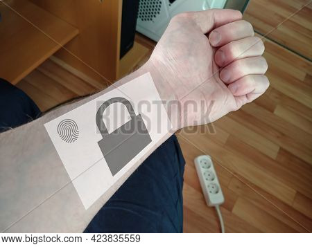 A Hologram Of The Future Electronic Gadget. The Concept Of Protecting Money And Payments On The Inte