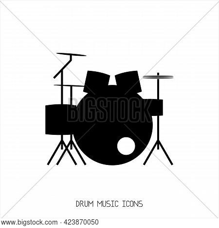 Drums Music Icon Isolated On White Background. Simple Drums Music Symbol. Drums Music Illustration. 
