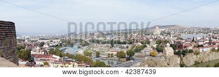 Churches And Domes Of Tbilisi, View To Historical Part Of The Capital Of Republic Of Georgia