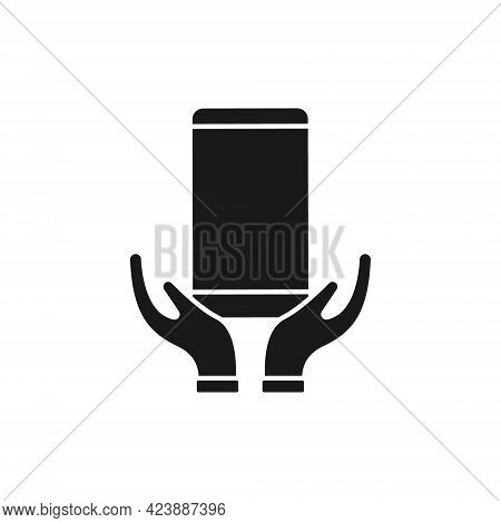 Mobile Phone with Hand icon. Mobile Phone icon. Phone icon. Mobile Phone vector. Mobile icon. Phone vector. Mobile Phone with Hand icon vector. Mobile Phone symbol. Mobile Phone with Hand icon vector design for web icon, logo, sign, symbol, app