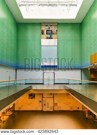 Wroclaw, Poland - July 21 2020: Interior Of Hall Inside Renoma Shopping Mall