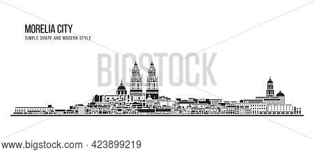 Cityscape Building Abstract Simple Shape And Modern Style Art Vector Design - Morelia City