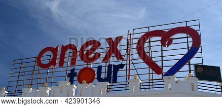 Anex Tour -Large  travel company. Sign on wall of building. Sharm El Sheikh, Egypt on November 7, 2020