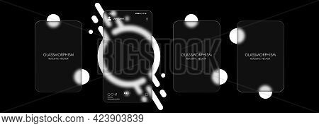 Glassmorphism Style. Photo Carousel Blank Template. Social Media Concept. Realistic Glass Morphism E