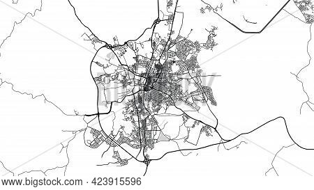 Urban Vector City Map Of Taif, Saudi Arabia, Middle East