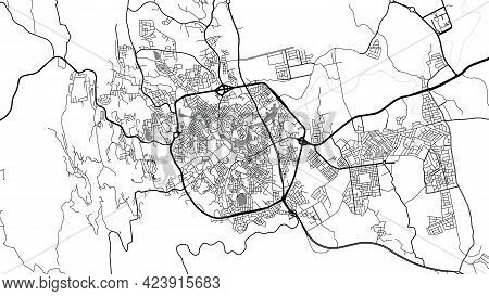 Urban Vector City Map Of Abha, Saudi Arabia, Middle East