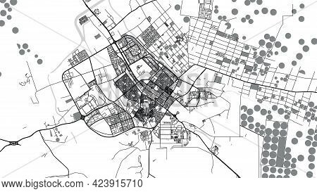 Urban Vector City Map Of Tabuk, Saudi Arabia, Middle East