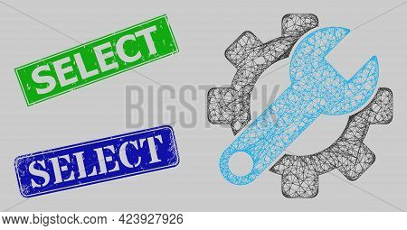 Carcass Net Mesh Repair Tools Model, And Select Blue And Green Rectangle Grunge Watermarks. Frame Ne