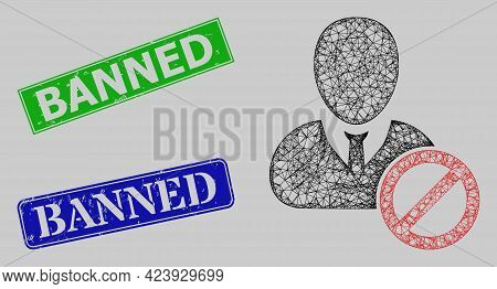 Carcass Network Banned User Model, And Banned Blue And Green Rectangular Corroded Stamp Seals. Carca
