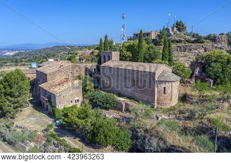 Church Of Santa Maria De La Aguda, Dated In The 11th Century In Tora La Segarra, Catalonia Spain. Ae